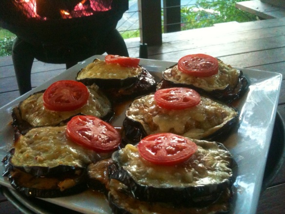 Eggplant Parmigana Stack - recipe found on Cooking Pot the iPhone App